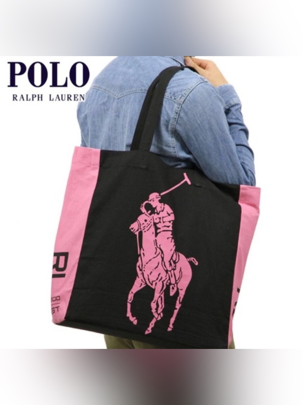 Polo by Ralph Lauren Black and Pink Tote